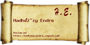 Hadházy Endre névjegykártya