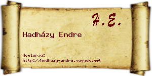 Hadházy Endre névjegykártya